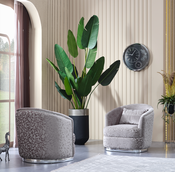 MILANO SILVER ARMCHAIR طقم كنبة فضي ميلانو