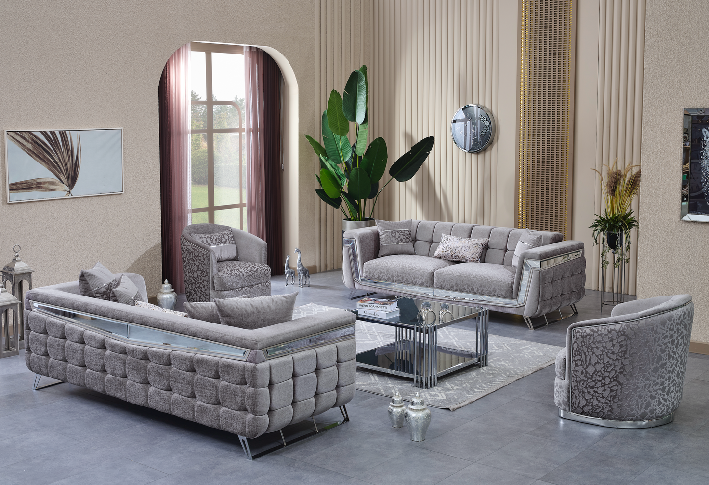 MİLANO SILVER SOFA SET